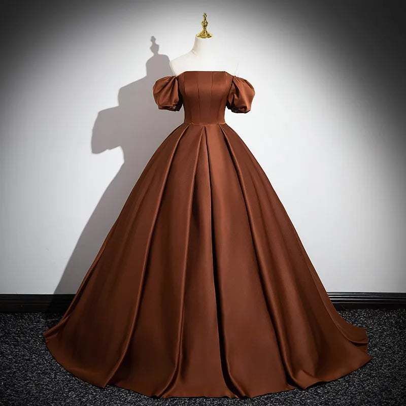 brown ball dress Elegant Off-shoulder Evening Gown on Luulla Jovani dress