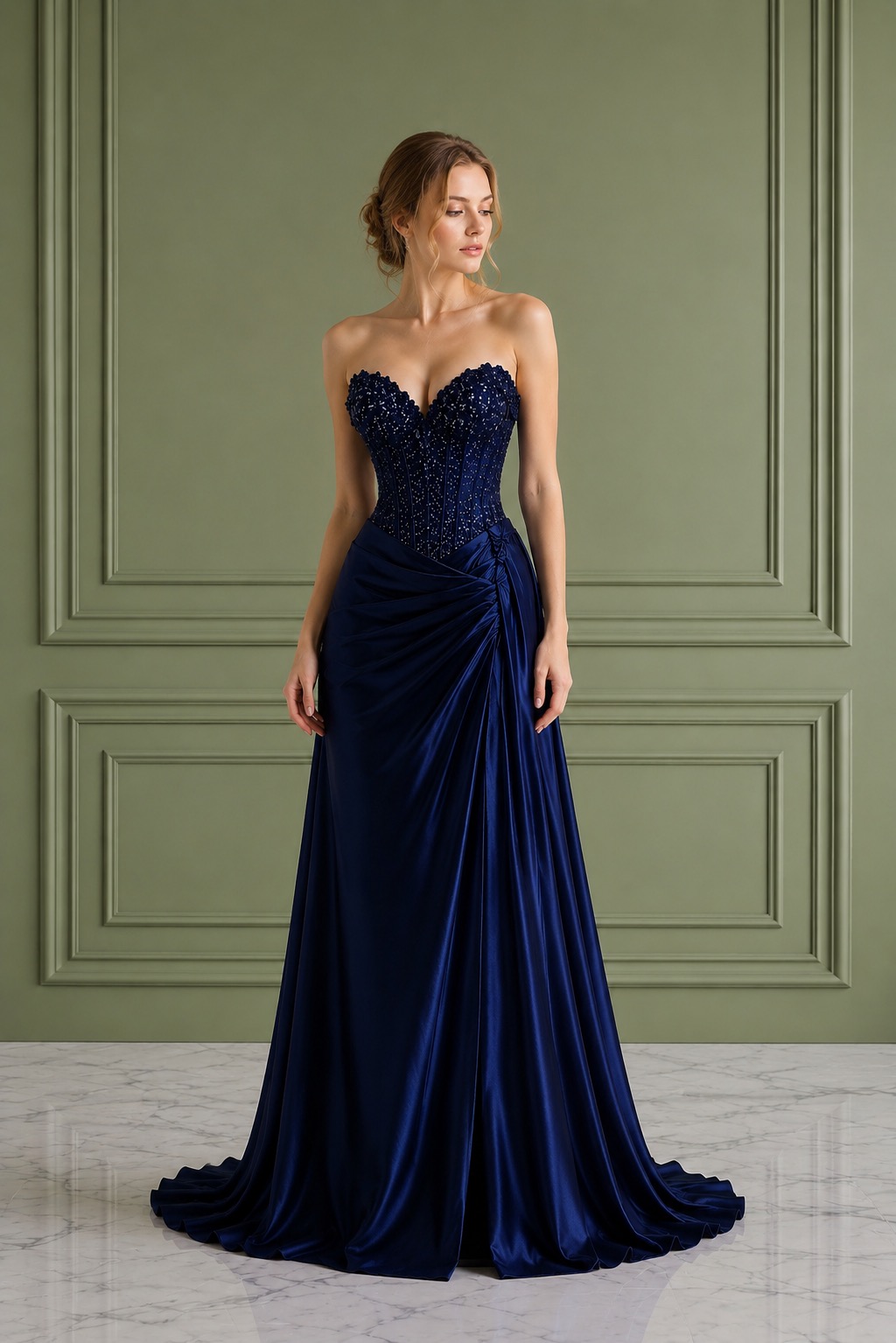 gold elegant dress Gold Cowl Neck Low Back Slip Dress Gold / M main image 1