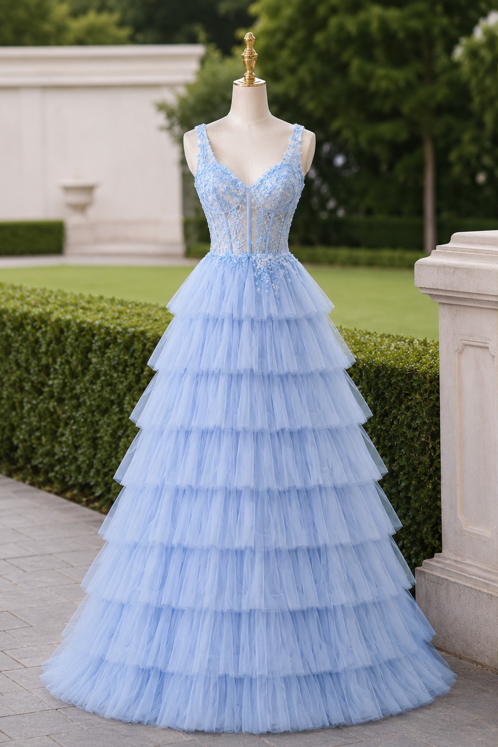 corset tulle maxi dress Starlet Corset Tulle Maxi Dress  VICI
